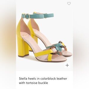 J Crew Stella Color Block Heels, 6.5